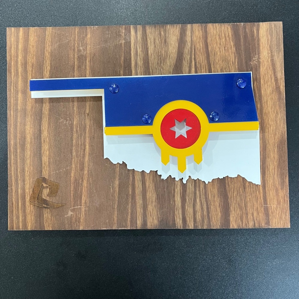 Ferro Designworx Oklahoma State Flag‎ Metal Wall Art Decor USA Made